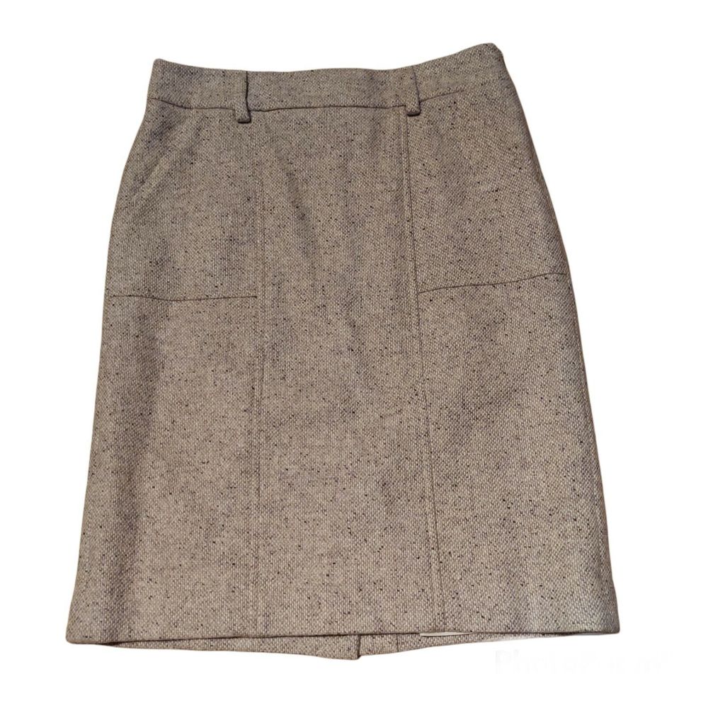 ANN TAYLOR Wool Skirt Size 4 Tweed Pencil with Pockets
